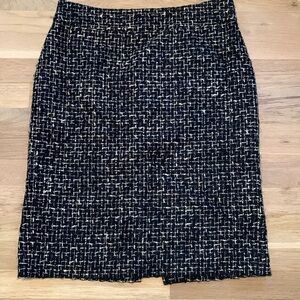 Classiques Entier Atelier Wool Blend Lined Tweed Black & Cream Skirt Women’s 8
